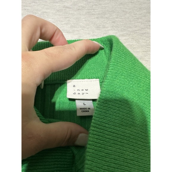 NWT A New Day Green Ribbed Midi Pencil Skirt L Large - Picture 5 of 7
